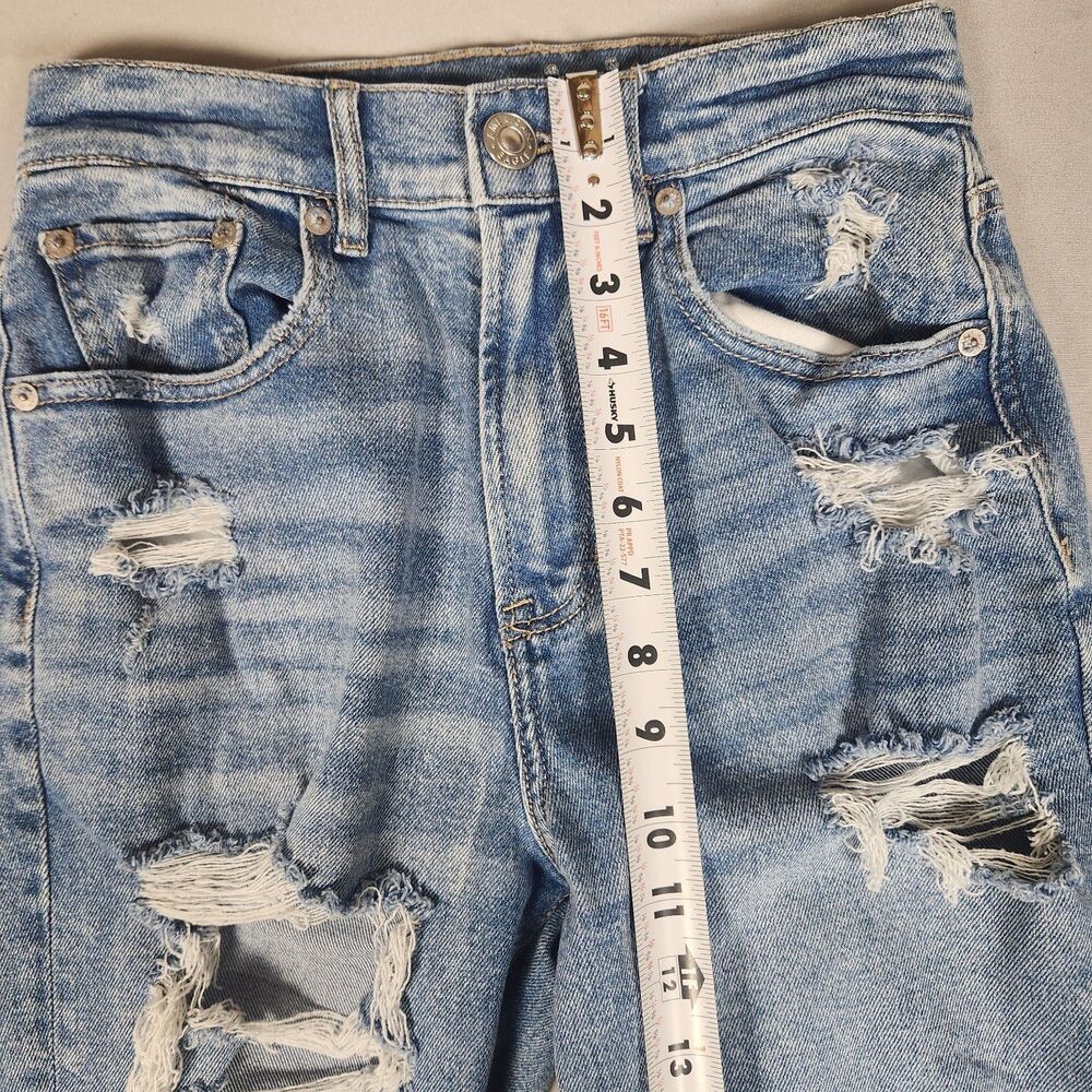 American Eagle Highest Rise 90s Boyfriend Jeans Womens 2 Distressed Stretch - Picture 11 of 13